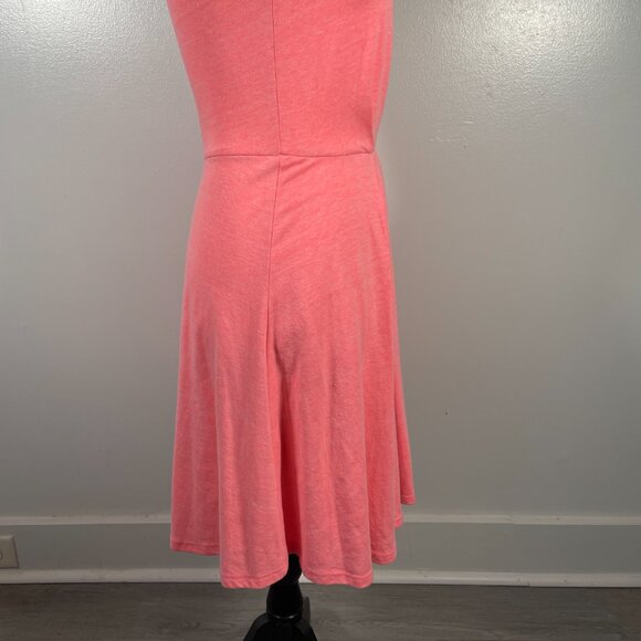 Everly Coral Pink Crew Neck Pleated Waist Sleeveless Knee-length Tank Dress S - Picture 12 of 14